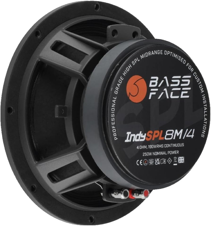 1 BASS FACE INDY SPL8M/4 professioneller midrange 20 cm 200 mm 8" Durchmesser 250 Watt rms und 500 W