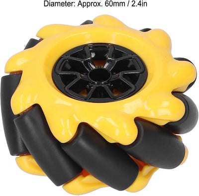 Mecanum Wheel, 60 mm omnidirektionales Rad Smart Robot Autoteile Zubehör DIY Toy Components(2 Pairs)