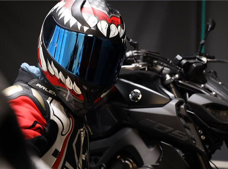 Bogotto V128 Naga Helm (Black Matt/Red,XL) XL Schwarz Matt/Rot, XL Schwarz Matt/Rot