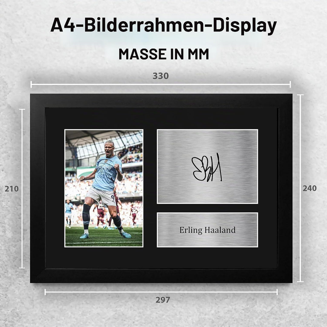 HWC Trading FR A4 Erling Haaland Manchester City Geschenke Gedrucktes Signiertes Autogramm Foto für