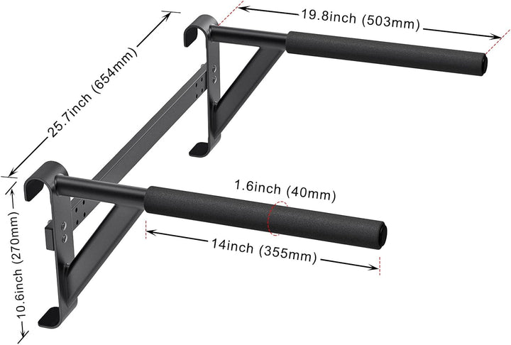 Kipika Turnreck – 5,1 x 5,1 cm schwedische Leiter mit 2,5 cm Loch, wandmontierter Klimmzugstangen-Le
