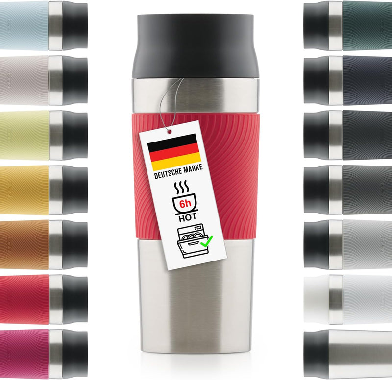 Blumtal Thermobecher 500 ml - Kaffeebecher to go aus Edelstahl - auslaufsicherer Isolierbecher kalt/