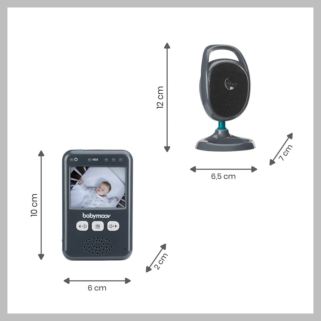 Babymoov Babyphone mit Kamera Essential, 2,4" Bildschirm, Nachtsicht, 2-fach Zoom