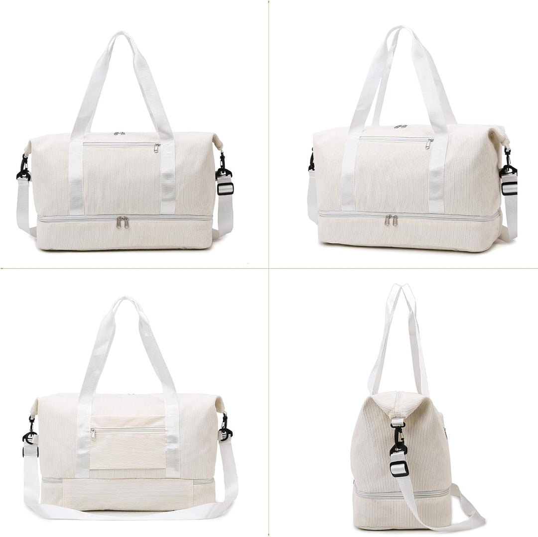Sporttasche Reisetasche Damen, 35L Weekender Travel Duffle Bag mit 2 schuhbeuteln, Schuhfach &amp; Nassf