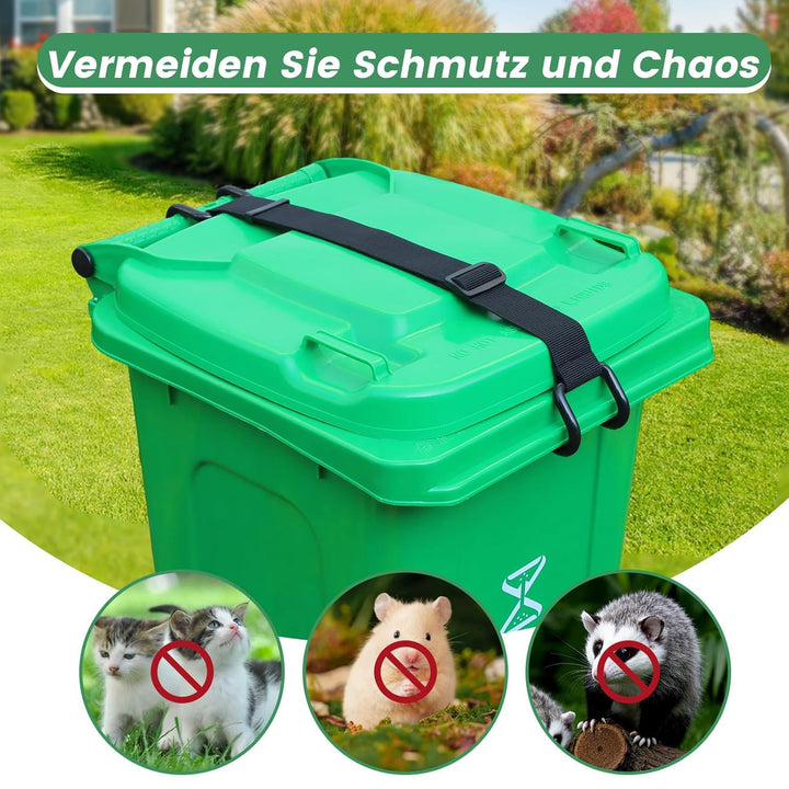 Herfair Mülltonnenschloss Ohne Bohren, 2 Stück Mülltonnen Schloss mit Haken für Müllcontainer 60-360