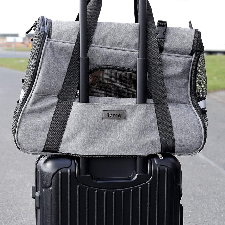 lionto Faltbare Hundetasche Hundebox Reisetasche für Haustiere Hundetransportbox Flugzeugtasche für