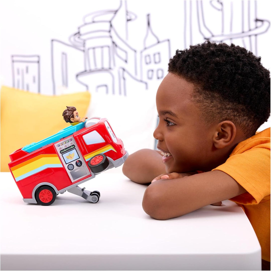 Disney Junior Firebuds, BO and Flash Feuerwehrauto Spielzeugfahrzeug mit Rückzugfunktion und Wheelie