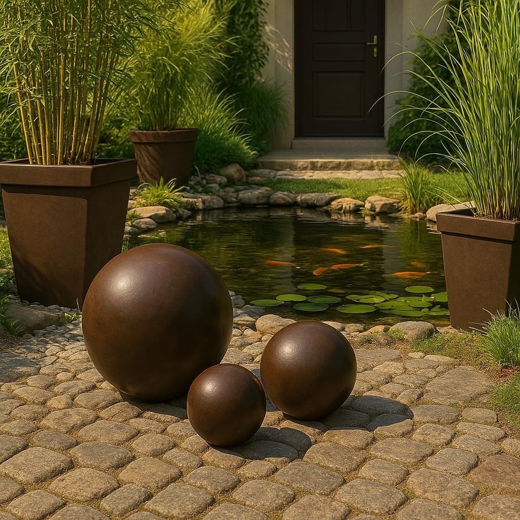 Keramik Kugel 30 cm Gartenkugel Dekokugel Gartenfigur Dekoration aus frostfester, witterungsbeständi