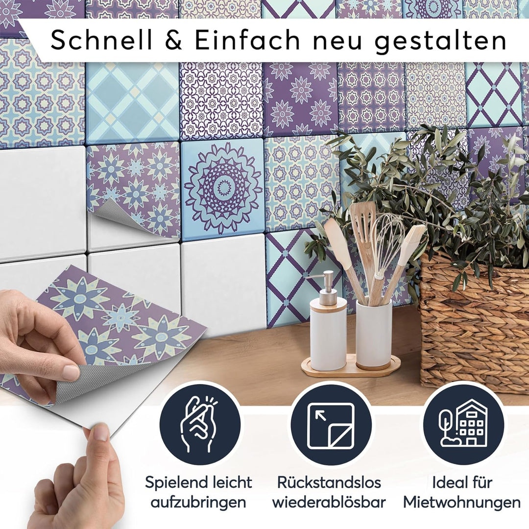 CREATISTO Klebefliesen Stickerfliesen Fliesenfolie - Hochwertige Aufkleber Sticker für Fliesen I Kle