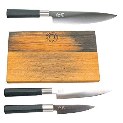 Kai Wasabi Black ultrascharfes Kochmesser-Set | Kochmesser 20 cm | Officemesser 10 cm | Allzweckmess