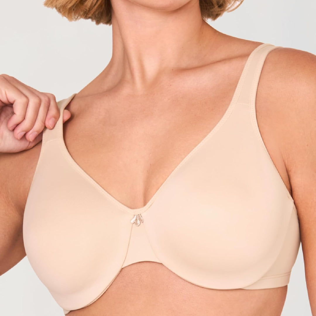 DELIMIRA Damen Minimizer BH mit Bügel Grosse Brüste Starker Halt Seamless Tshirt BHS Soft 70F Beige,