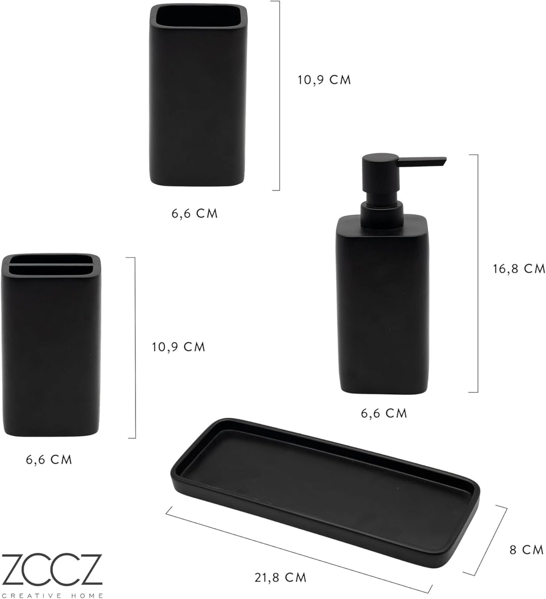 ZCCZ Badezimmer Set 4 Teile – Badezimmer Organizer mit Zahnbürstenhalter, Zahnputzbecher, Seifenspen