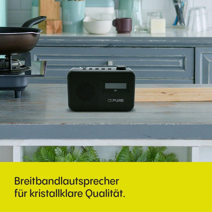 Pure Elan One2 tragbares DAB+/FM Radio mit Bluetooth 5.1 (LCD-Display, 10 Speichertasten, Batteriebe