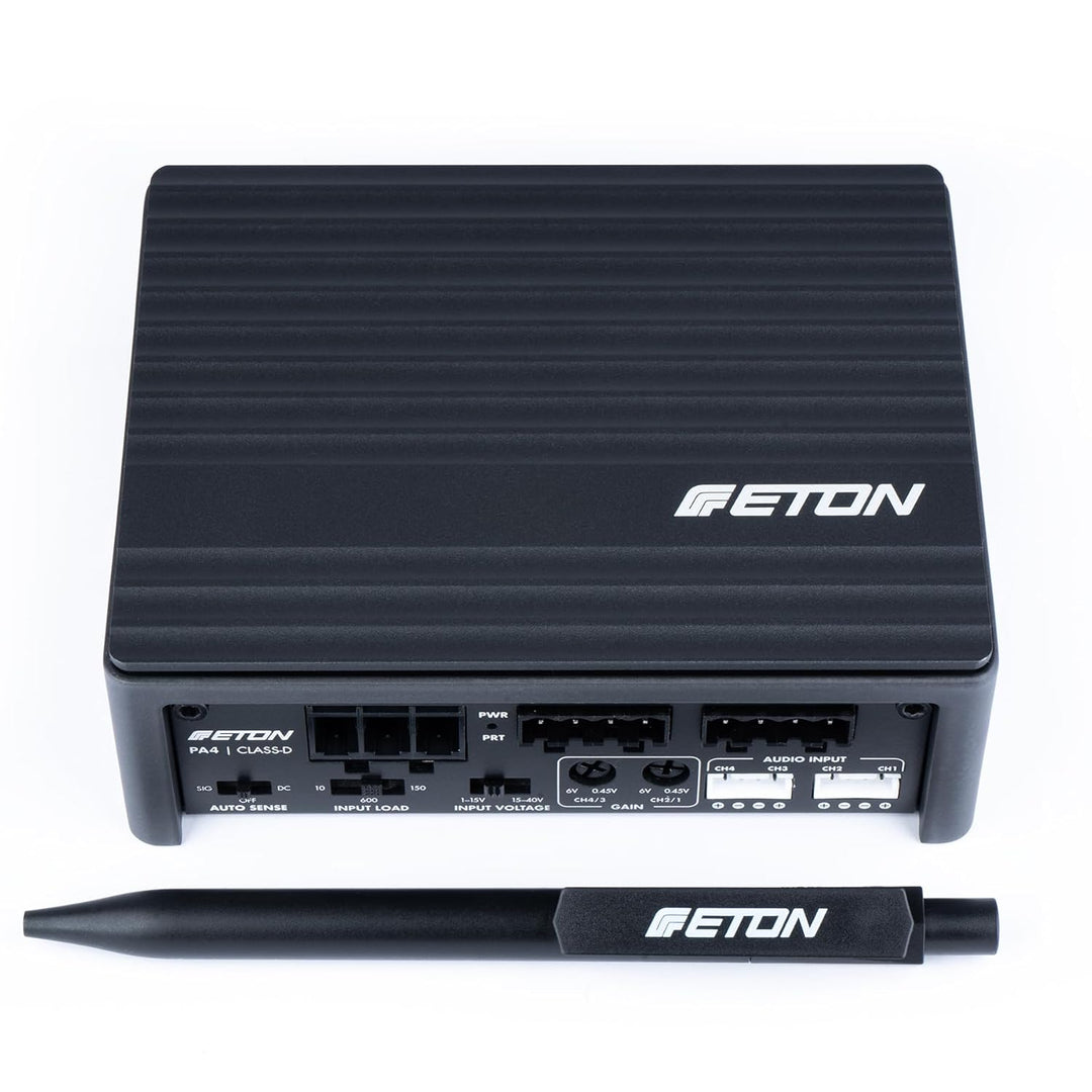 ETON PA 4 – ultra kompakter 4 Kanal Verstärker, leistungsstarke digitale Micro Endstufe für Autos un