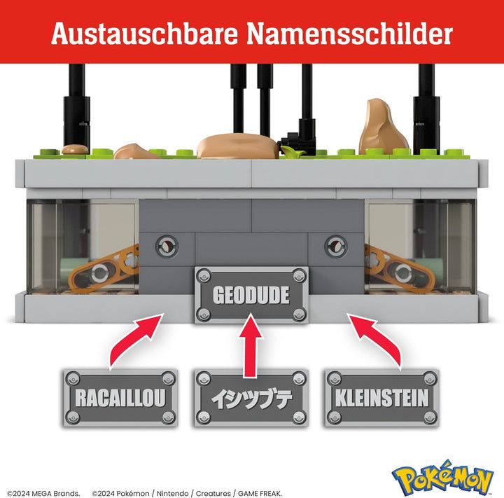 MEGA Pokémon Actionfigur-Bauset, Mini Motion-Kleinstein mit 343 Teilen und Schlagbewegung, Spielzeug