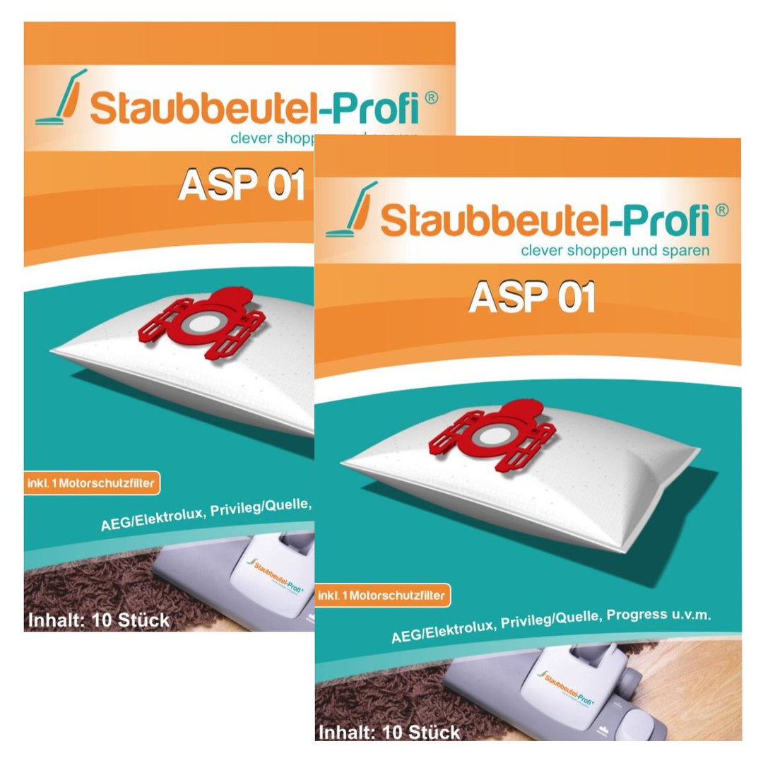 20 Staubsaugerbeutel ASP01 von Staubbeutel-Profi® kompatibel zu Swirl A 07, Swirl A07