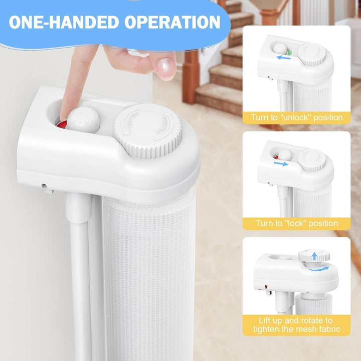 Treppenschutzgitter Ausziehbare für Babys,0-500cm,83cm Hoch Baby Absperrgitter Treppenschutzrollo,Ei