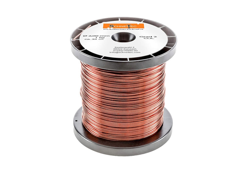 Kupferlackdraht W210 Ø 2,00 mm 1 kg CU Lackdraht Grad 2 CUL Kupferdraht Gewicht 1 Kilogramm Durchmes