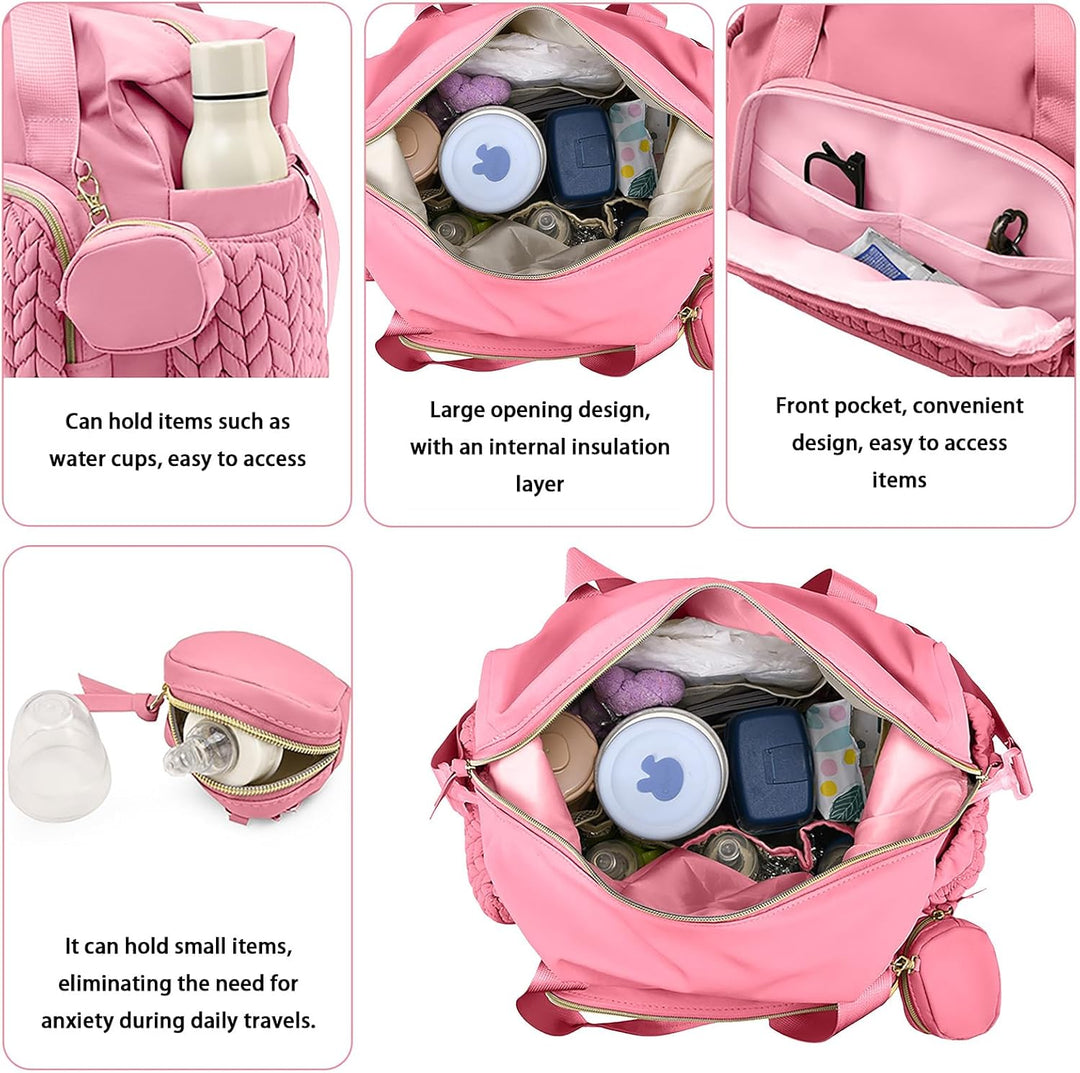 Multifunktionale Wickeltasche Gross, Mommy Bag Schultertasche mit Schnulleretui, Wasserdichte Baby W