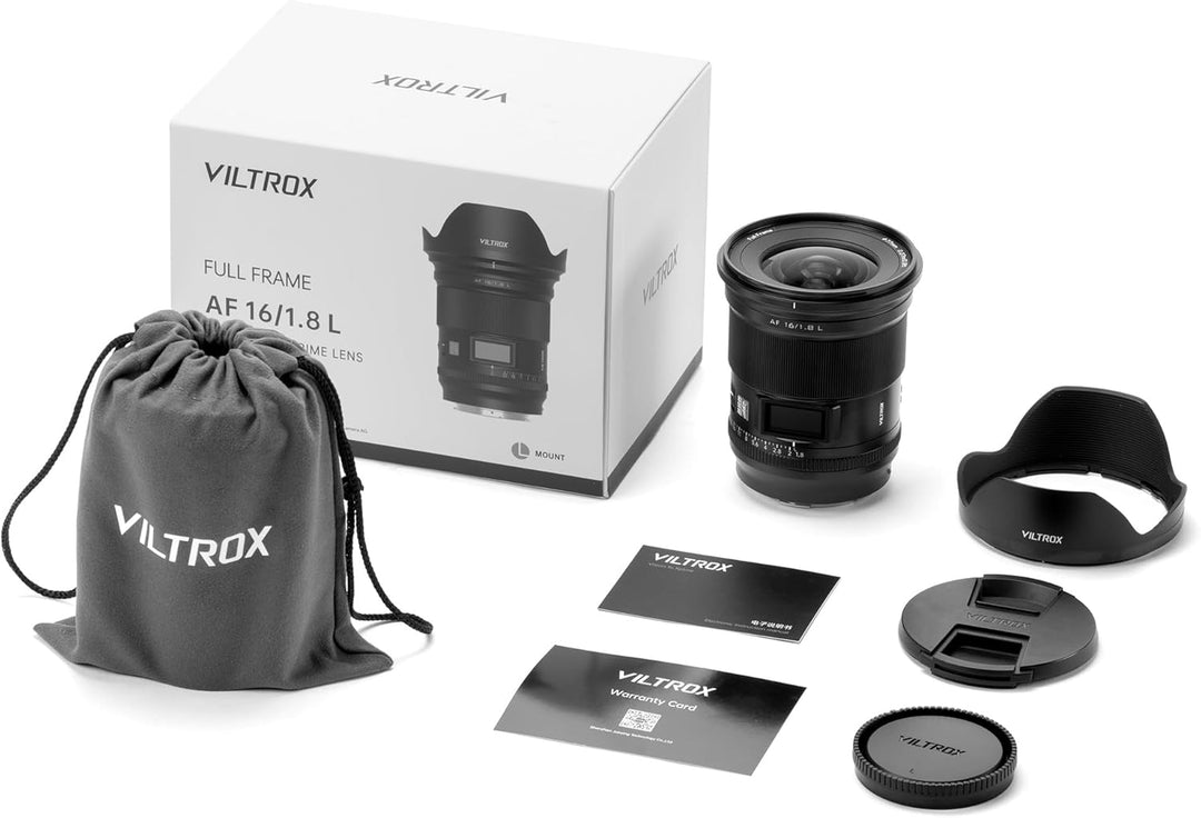VILTROX 16mm F1.8 L Objektiv für L-Mount, Vollformat-Weitwinkelobjektiv mit grosser Blende und LCD-B
