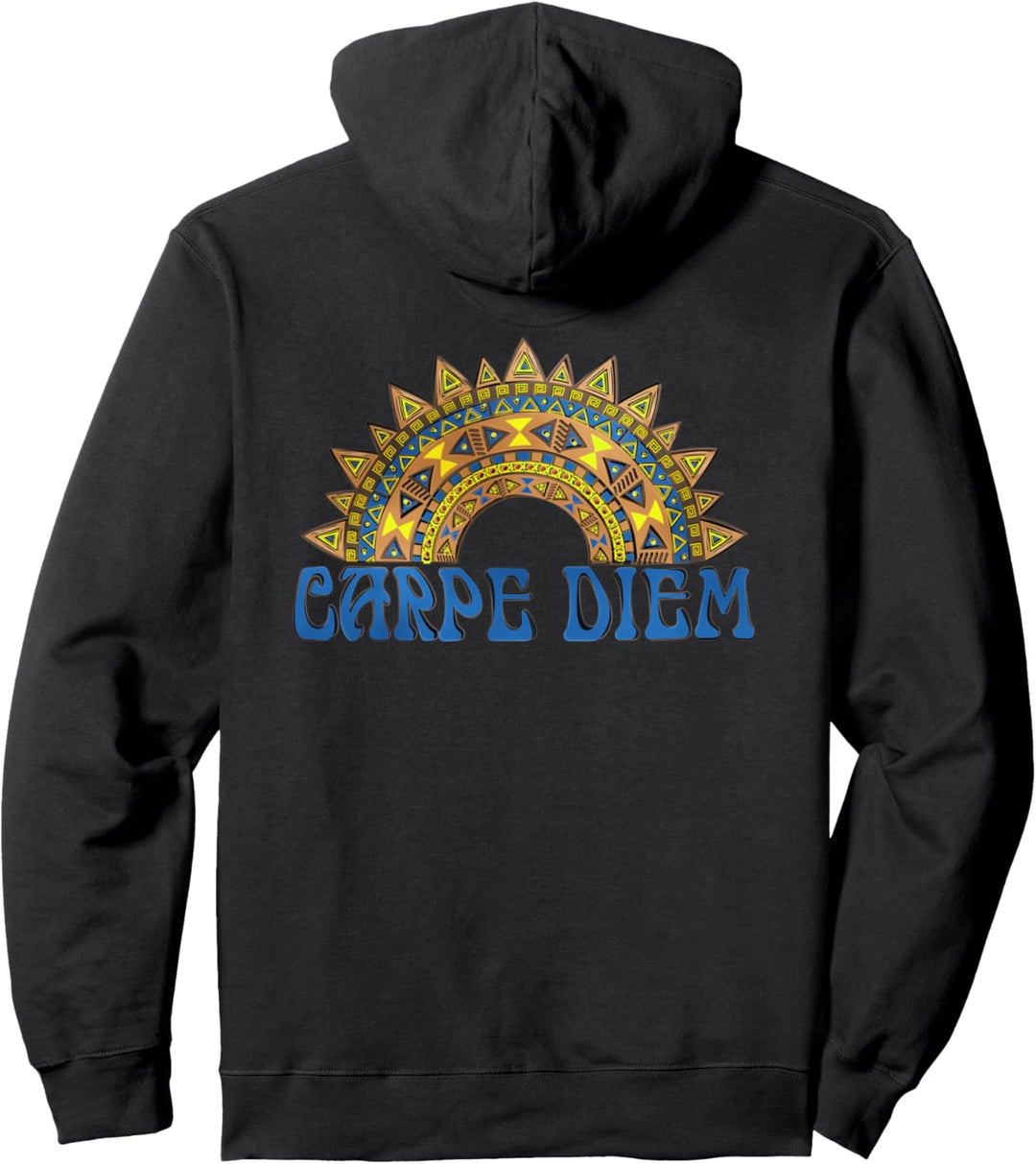 CARPE DIEM Latin - Indigenous Mandala 4 - Fan Fun Pullover Hoodie