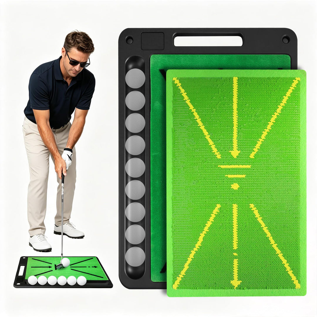 BRICH Premium Golf Putting Matte 2-Teilig Austauschbare Übungsmatte mit Rutschfester Gummibasis für