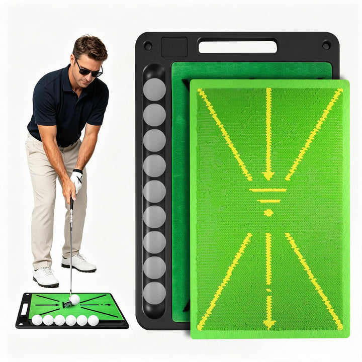 BRICH Premium Golf Putting Matte 2-Teilig Austauschbare Übungsmatte mit Rutschfester Gummibasis für
