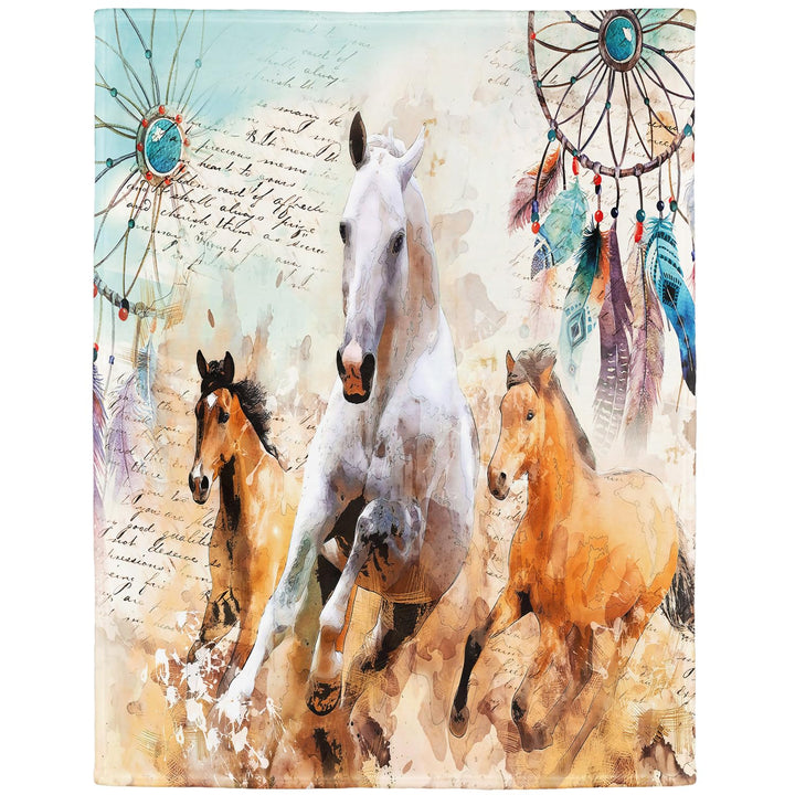 YISUMEI Kuscheldecke Abstraktes Traumfänger Pferd Decke Flauschige Weich Fleecedecke für Sofa Bett 1