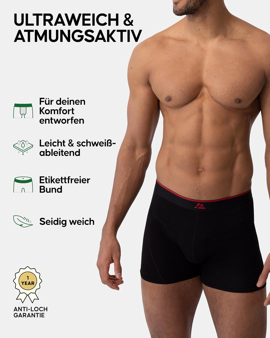 DANISH ENDURANCE Boxershorts Herren 6er Pack, Superweicher Komfort, Elastischer Bund, Ohne Zettel, H