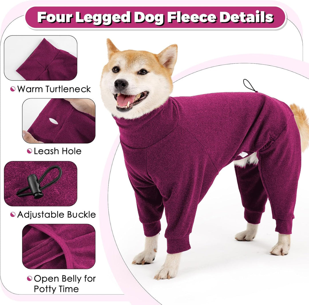 Dotoner Fleece Hundepullover Wintermantel Hundemantel Grosse Hunde Fleecejacke mit Beinen Hundebadem