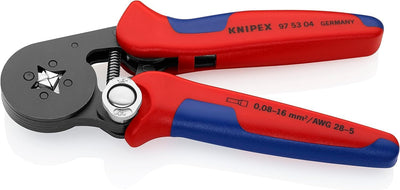 Knipex Selbsteinstellende Crimpzange für Aderendhülsen mit Seiteneinführung brüniert, mit Mehrkompon