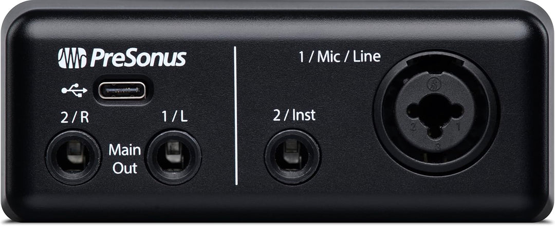 PreSonus AudioBox GO, USB C Audio-Interface für die Musikproduktion inklusive Aufnahmesoftware (DAW)