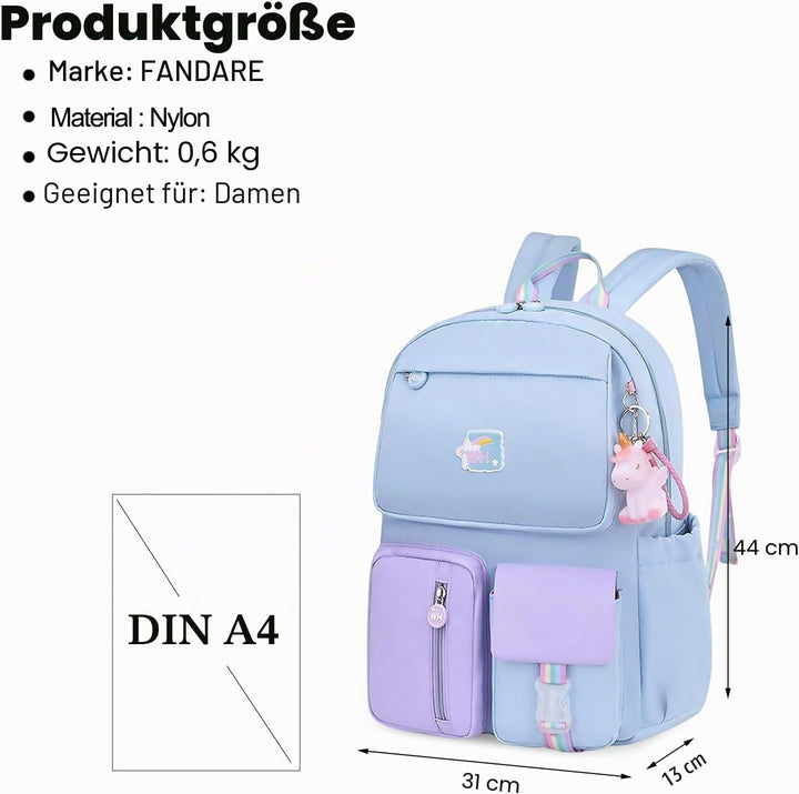 FANDARE Kinderrucksack Schulranzen Schultaschen Jungen Mädchen Schulrucksack Kinder Schultasche für