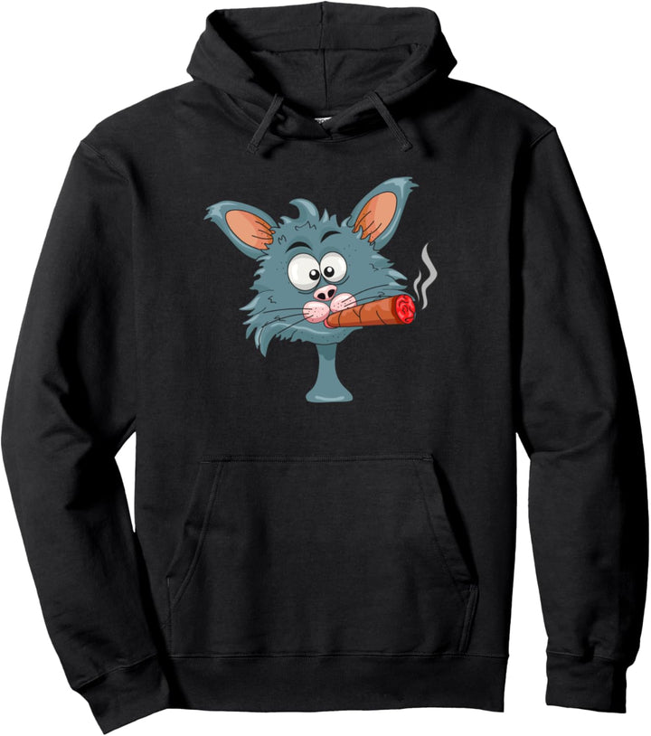 Lustige Katze mit Zigarre Rauchender Kater Pullover Hoodie