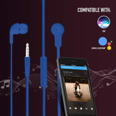 NGS CROSSSKIP Blue - In-Ear-Kopfhörer, Kopfhörer mit Mikrofon und Kabel, Stereo-Kopfhörer mit 3,5 mm