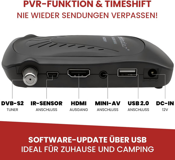 ZEHNDER HX 2600 Mini - Full HD DVB-S2 Receiver I externer IR Sensor mit LED Display I 2 in 1 Fernbed