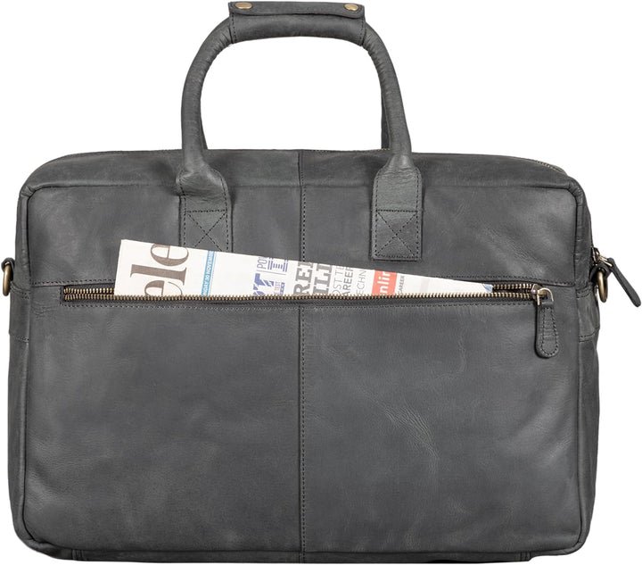 STILORD 'Henri' Bürotasche Leder 15,6 Zoll Vintage Laptop Aktentasche Businesstasche Umhängetasche L