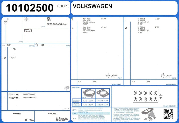Ajusa 81034400 Zylinderkopfschraubensatz