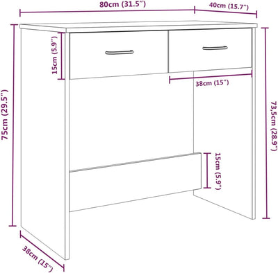 Gecheer Schreibtisch Gaming-Tisch, Computertisch, Bürotisch Officetisch 80 x 40 x 75 cm (L x B x H)