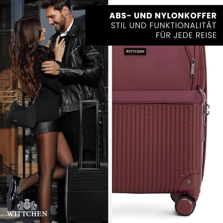 WITTCHEN AXIS | 55x37x21,5 Handgepäck Koffer Kabinentrolley | Hybrid ABS Nylon mit Laptopfach 15 Zol