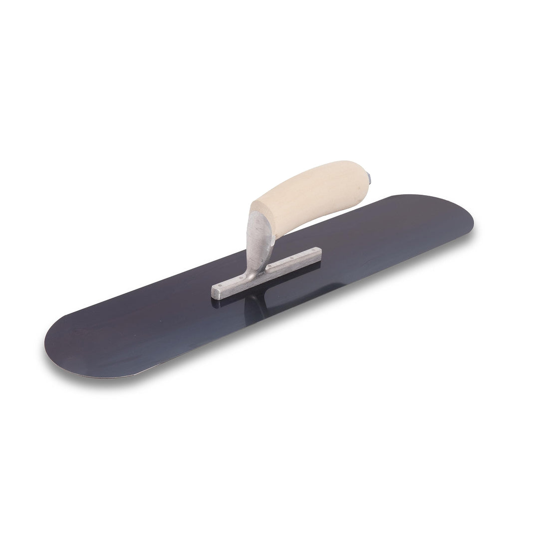 Marshalltown, Abgerundete Poolkelle, 5 sichtbare Nieten - Holzgriff, Blaustahl, 356x102 mm