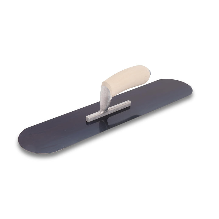 Marshalltown, Abgerundete Poolkelle, 5 sichtbare Nieten - Holzgriff, Blaustahl, 356x102 mm