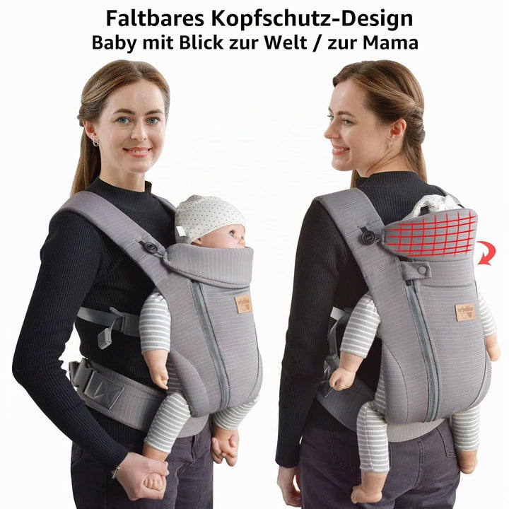 vrbabies Babytrage für Neugeborene ab Geburt,Upgrade Weich Ice Silk Babytrage mit Verstellbarer Gürt