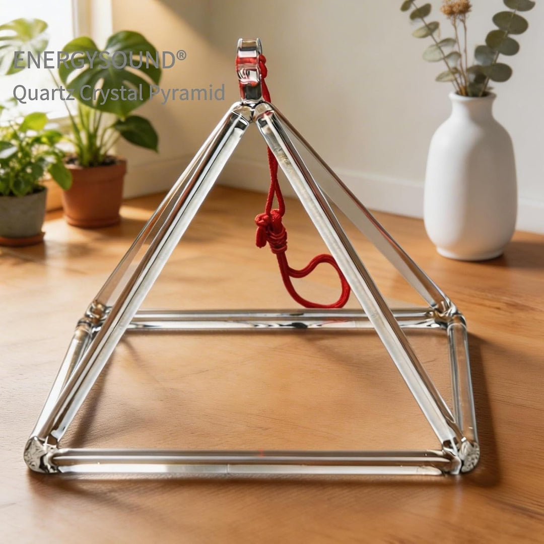 ENERGYSOUND Klangpyramide, Heilquarz, klare Kristalle, 15,2 cm, Kristall-Klangschale 6 inch crystal