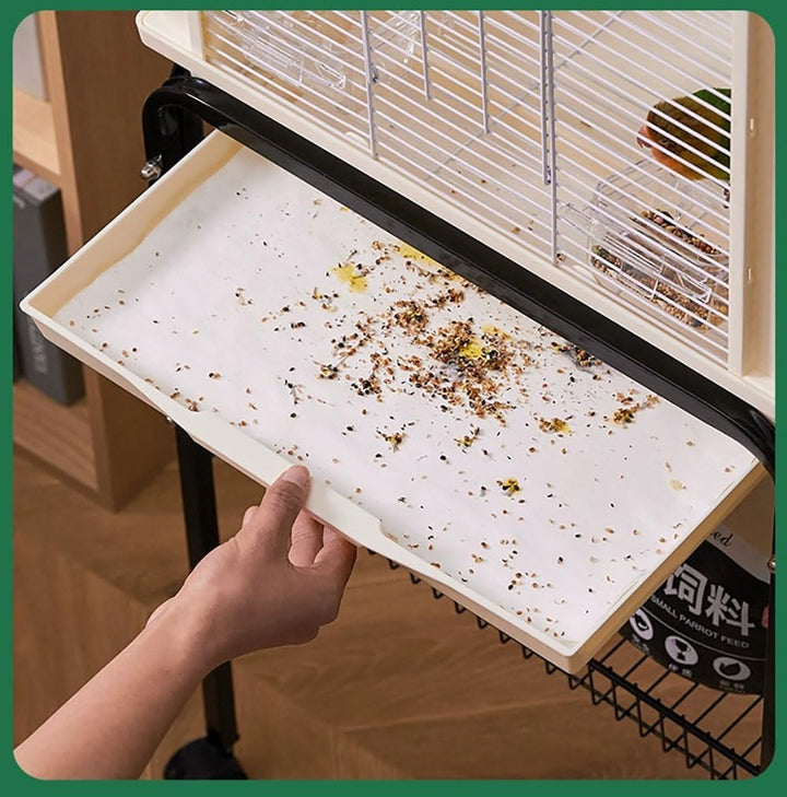 100 Stück Vogelkäfig Liner Papier,11 × 20 Zoll Einweg-Bambuskohle-Faser-Käfig-Papiereinlagen vorgesc
