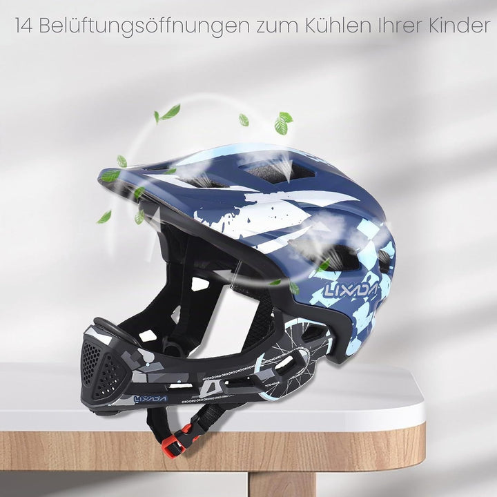 Lixada Fahrradhelm Kinder Helm Fullface Abnehmbar Unisex 52-56cm Children&