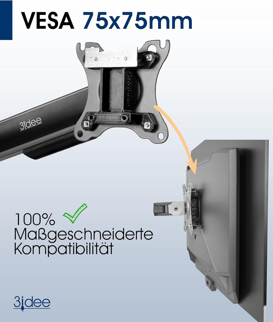 3IDEE VESA Adapter kompatibel mit ASUS ROG Monitor (Strix XG27AQDMG, Strix XG27UCG, Strix XG27AQ, Sw