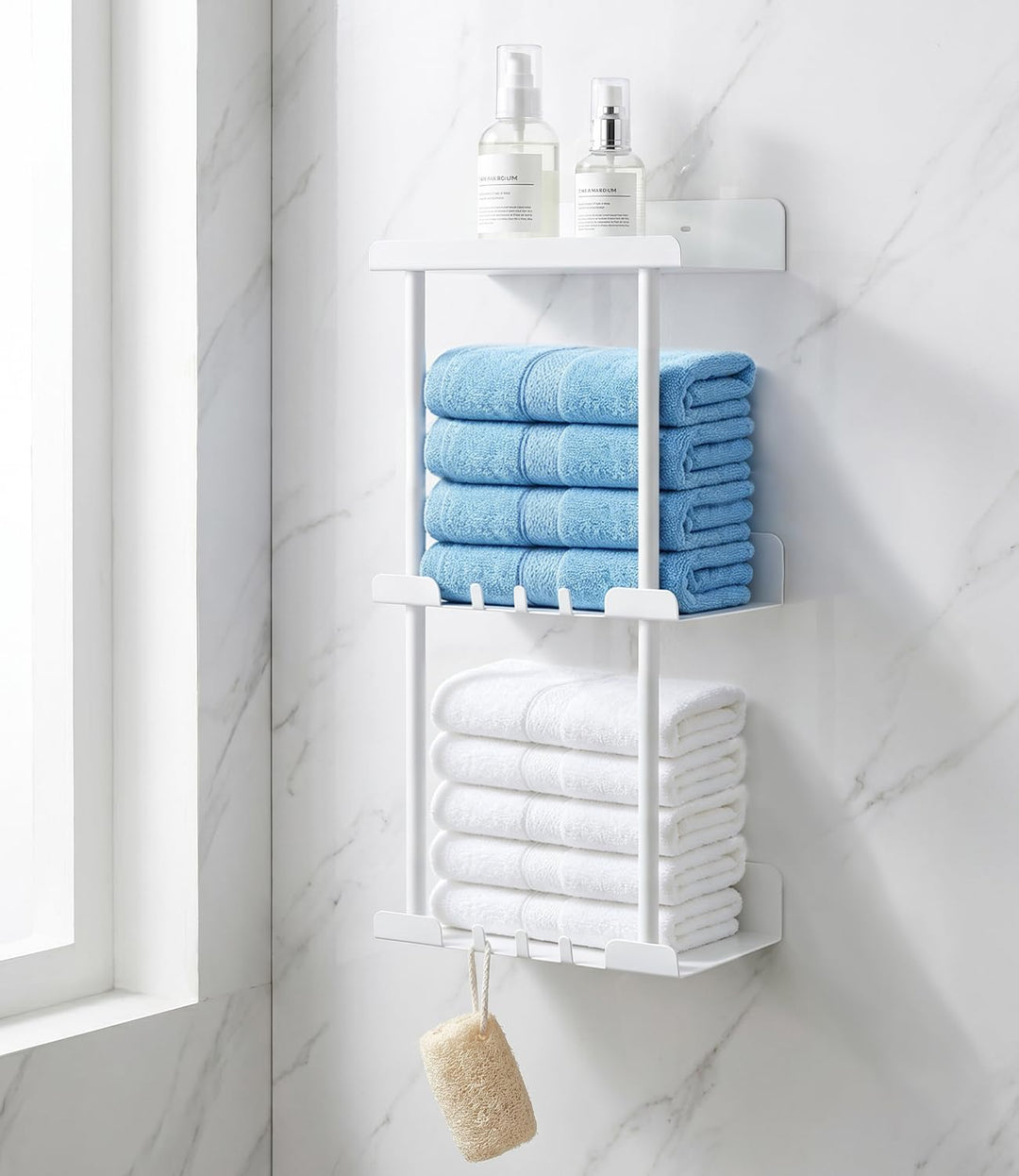Handtuchregal Badezimmer Badetuchhalter, Handtuchregal Badezimmer, Handtuchhalter ohne Bohren, Gäste