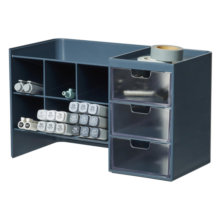 BLUE GINKGO Hive Stack Desk Organizer – Stapelbarer Stiftehalter, Schreibtischorganizer mit Schublad