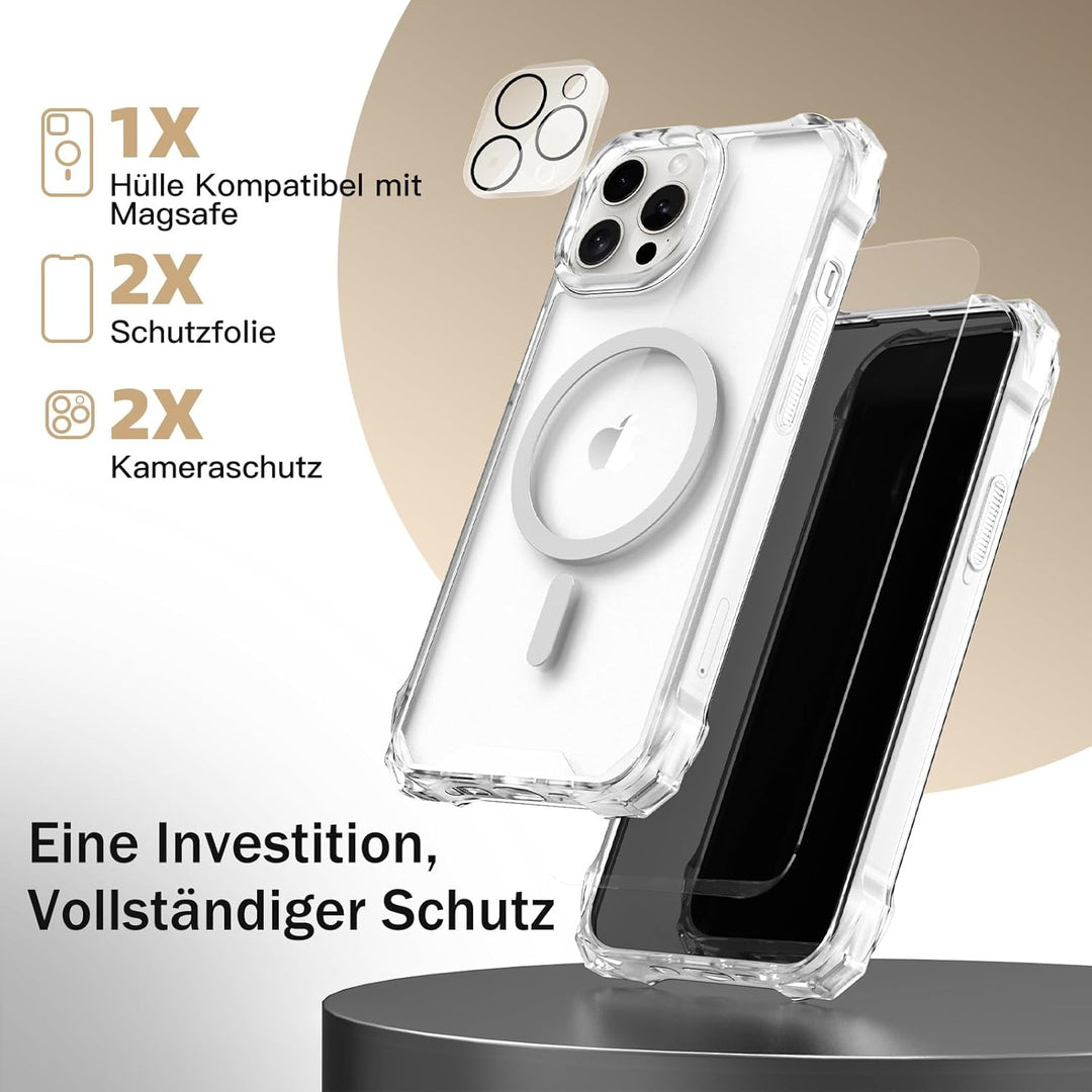 Handyband Abnehmbar für iPhone 15 Pro Max Hülle mit Band, Hellblau Langes Band zum Umhängen & Kurzko